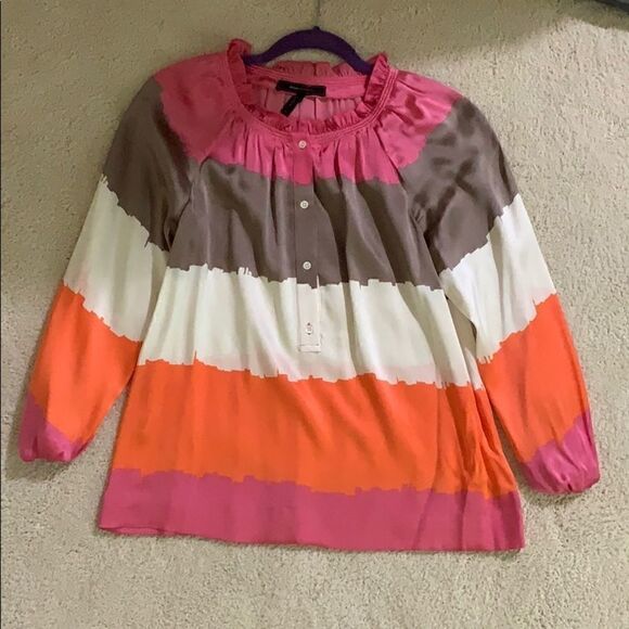 BCBGmaxazria XS pink beige organs and white blouse - Picture 1 of 4